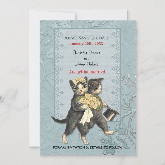 Posh Cats Wedding Save the Date (Front)