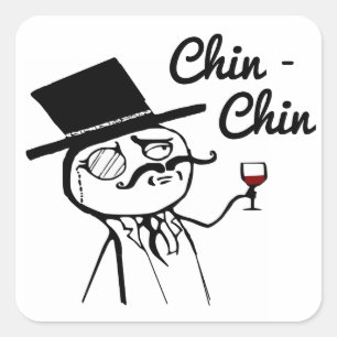 Posh Chap With Top Hat and Monocle Square Sticker