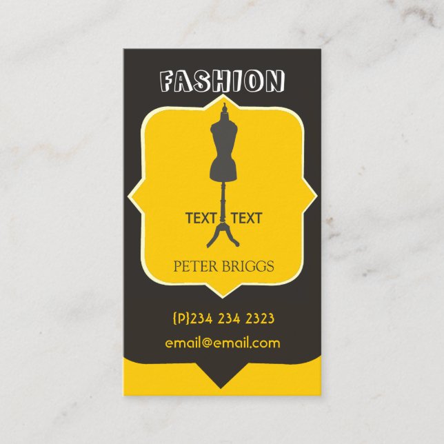 Posh chic Bold Fashion Industry Crafts Business Card (Front)