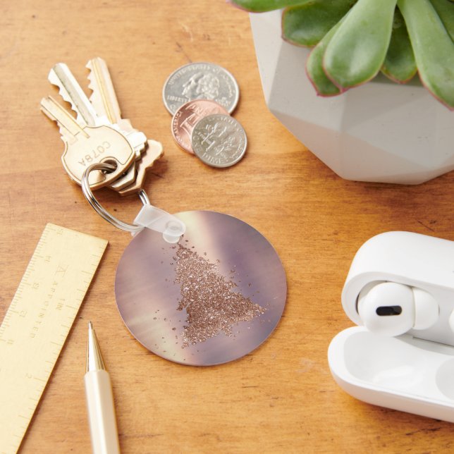 Posh Christmas Tree | Glam Rose Gold Luxurious Keychain (Desk)