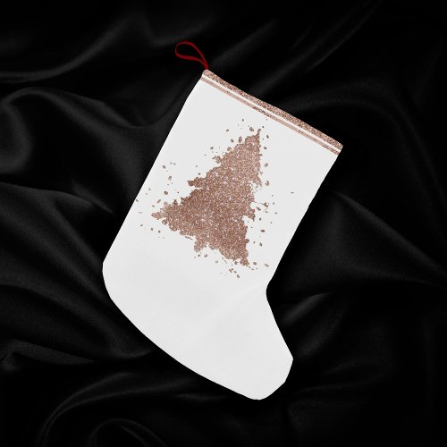 Posh Christmas Tree  Glam Rose Gold Luxurious Small Christmas Stocking