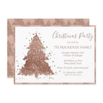 Posh Christmas Tree | Glam Rose Gold Party Holiday Card
