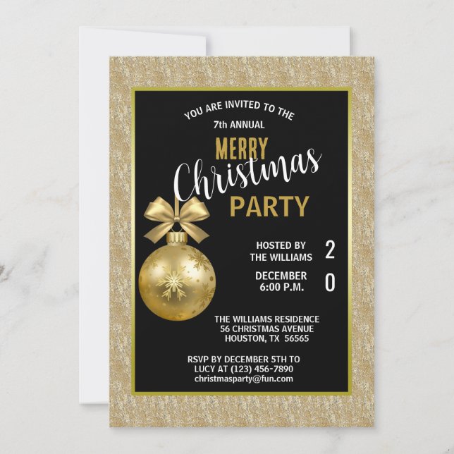 Posh Decorative Christmas Invitation (Front)