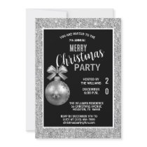 Posh Decorative Silver Christmas Invitation