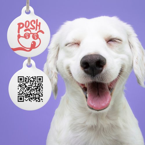 Posh Dog Pet Customized QR Code Pet ID Tag