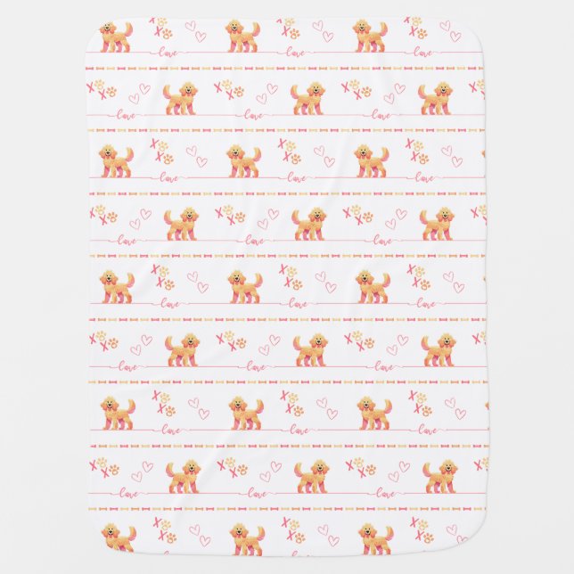 Posh Doodle Dog Love Baby Blanket (Front)