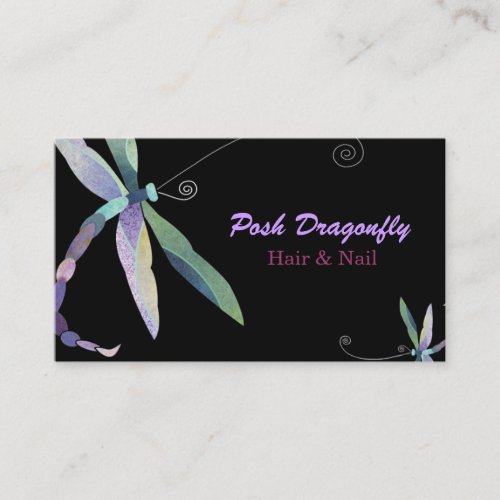 Posh Dragonfly Hair Salon Appointment Cards Business Cards