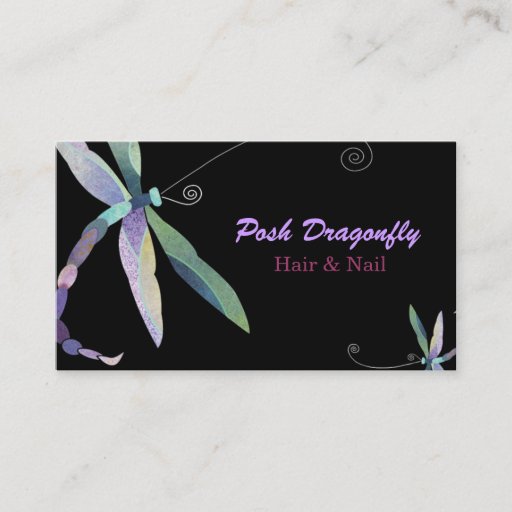 Customizable Posh Dragonfly Hair Salon Appointment Cards Business Cards