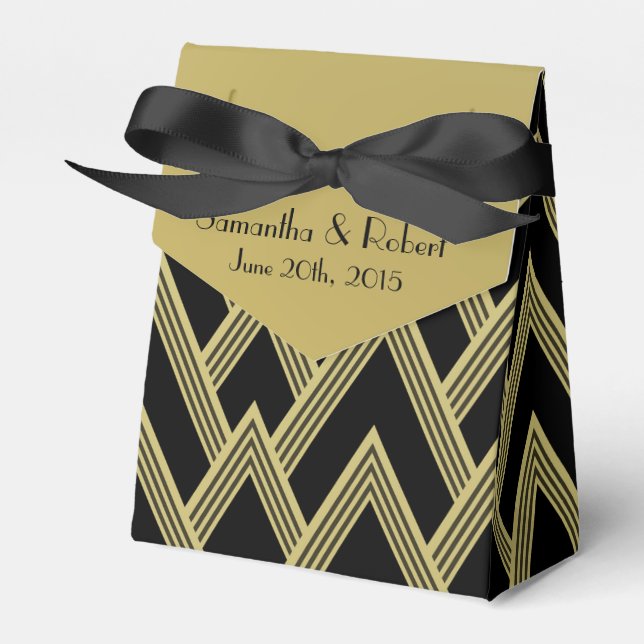 Posh Elegance Wedding Favor Boxes (Front Side)
