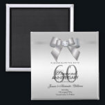 Posh Gem Bow & Ribbon 60th Wedding Anniversary Magnet<br><div class="desc">Custom 60th Wedding Anniversary party save the date magnets for couples sixtieth Anniversary events. All text, font and text color is fully customizable to meet your requirements, if you would like help to customize your product or would like matching products, please contact me through my store and i will be...</div>