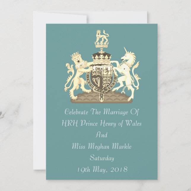 Posh Harry and Meghan Royal Wedding Custom Invite (Front)