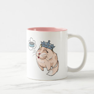 Posh Kitty Dreaming of Caviar  Two-Tone Coffee Mug