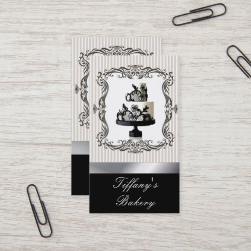 Posh Lace Wedding Cake  Bakery Business Cards