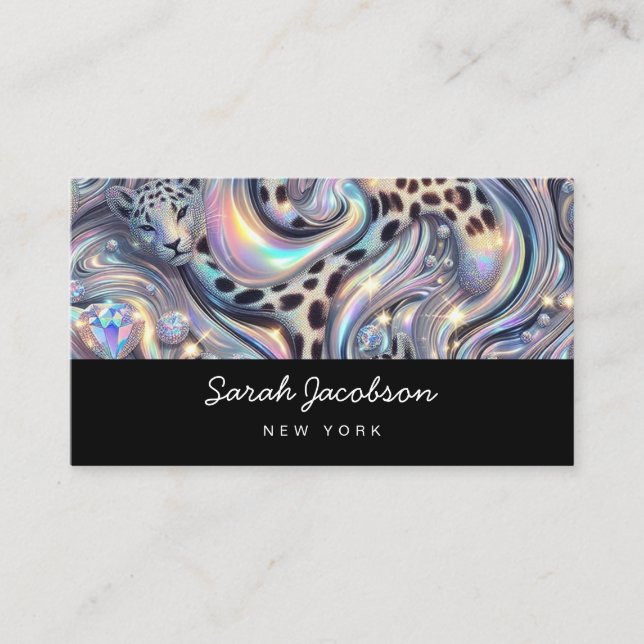 Posh Luxury Opal Iridescent Style Business Card (Front)