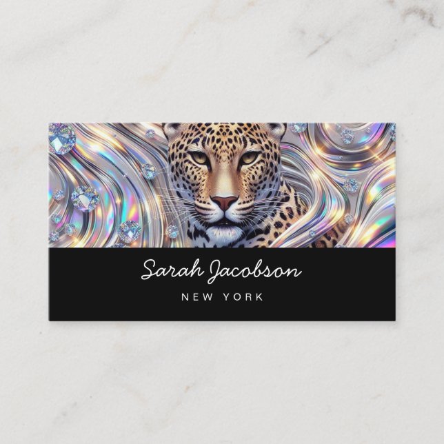 Posh Luxury Opal Iridescent Style Business Card (Front)