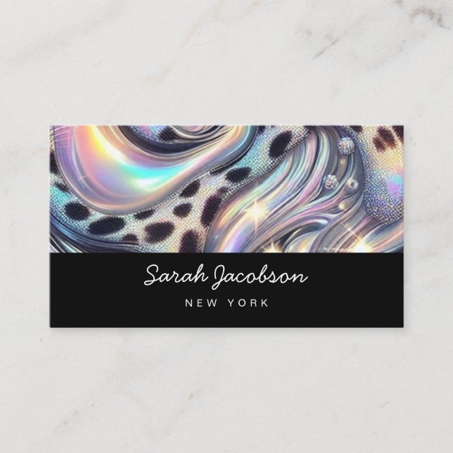 Posh Luxury Opal Iridescent Style Business Card (Front)