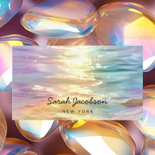 Posh Luxury Opal Iridescent Style Business Card