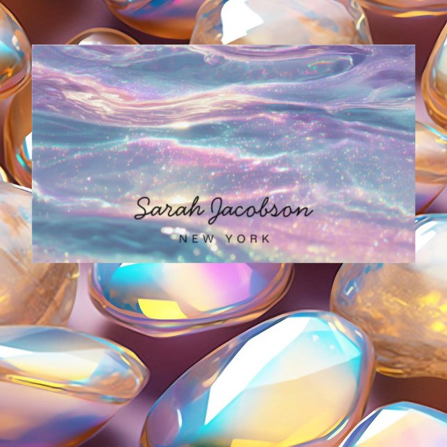 Posh Luxury Opal Iridescent Style Business Card (Creator Uploaded)