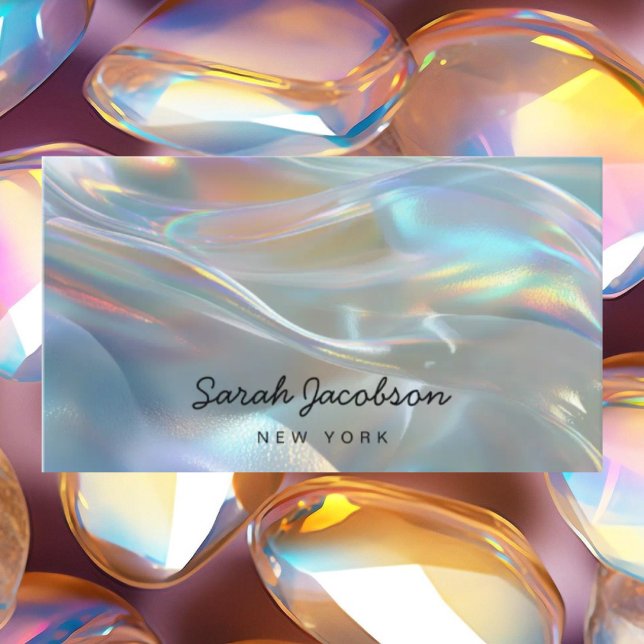 Posh Luxury Opal Iridescent Style Business Card (Creator Uploaded)