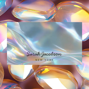 Posh Luxury Opal Iridescent Style Business Card