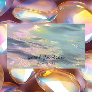 Posh Luxury Opal Iridescent Style Business Card