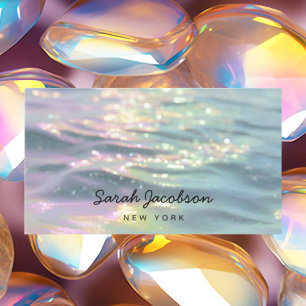 Posh Luxury Opal Iridescent Style Business Card