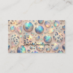 Posh Luxury Opal Iridescent Style Business Card