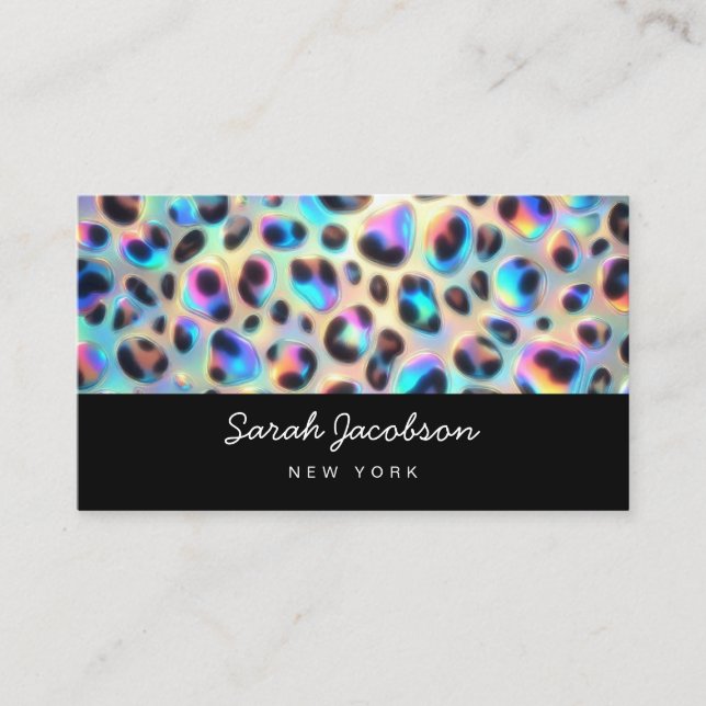 Posh Luxury Opal Iridescent Style Business Card (Front)