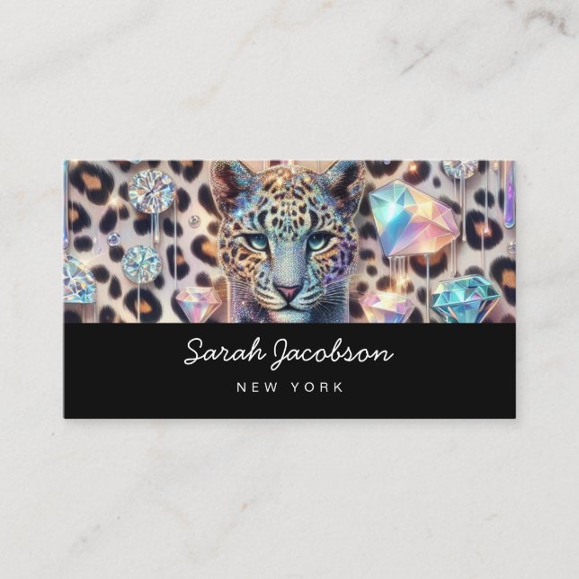 Posh Luxury Opal Iridescent Style Business Card (Front)