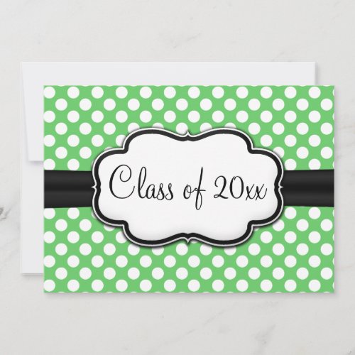 Posh Mint Green Polka Dot Graduation Invitation