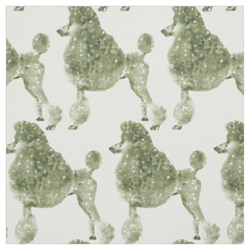 Posh Olive Green Poodle Fabric