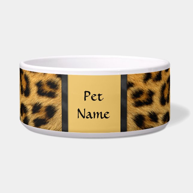 Posh Pet  Leopard Pattern - Customize Bowl (Front)