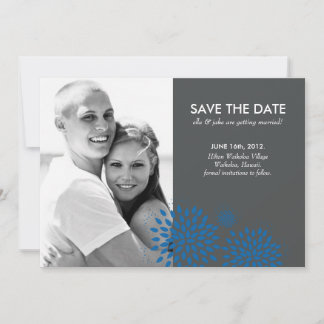 Posh Petals | Cerulean | Save the Date Invitation