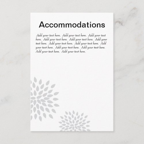 Posh Petals | Silver | Accommodations Insert Personalized Invites