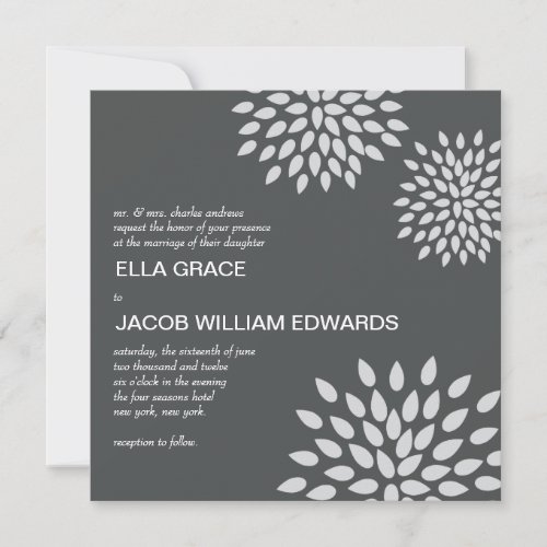 Posh Petals | Silver | Wedding Invitation