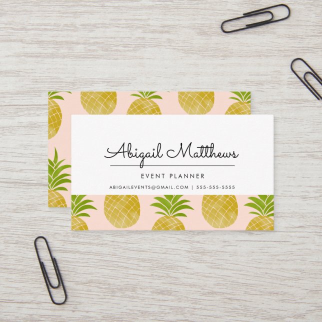 Posh Pineapple Business Card (Front/Back In Situ)