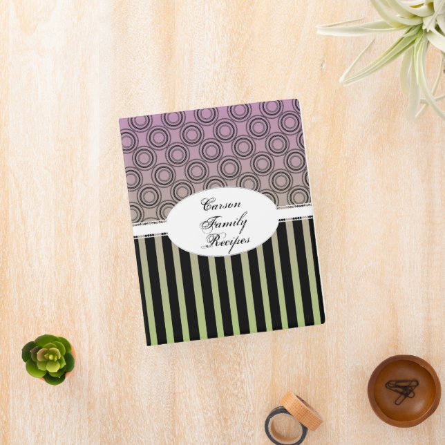 Posh Pink Circle and Stripe Mini Binder (InSitu)