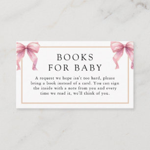 Posh Pink Coquette Bow Baby Shower Enclosure Card