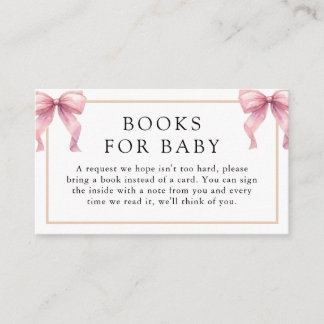 Posh Pink Coquette Bow Baby Shower Enclosure Card