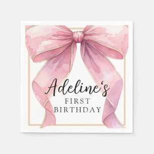 Posh Pink Coquette Bow Birthday Napkins
