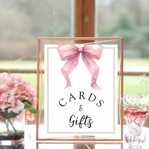 Posh Pink Coquette Bow Cards and Gifts Sign