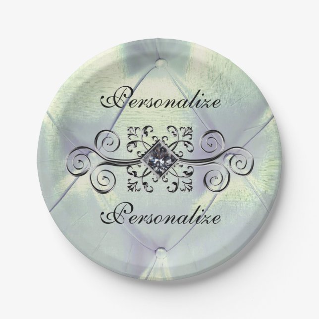 Posh pintuck and diamond paper plates (Front)