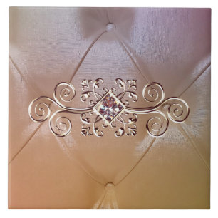 Posh pintuck satin and diamond ceramic tile