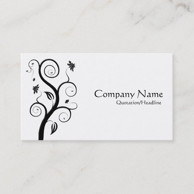 Posh Plant - Black on White (Alternating sides) Business Card (Front)