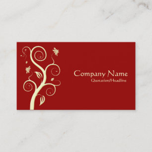 Posh Plant - Cream on Maroon 990000 Business Card