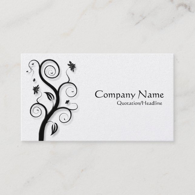 Posh Plant (Shadowed) - Black on (Gold Card) Business Card (Front)