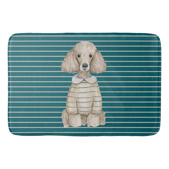 Posh Poodle Dog  Bath Mat (Front)