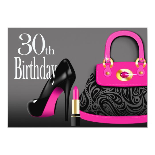 posh purse high heels and lipstick 30th birthday sixteen 47 size chart