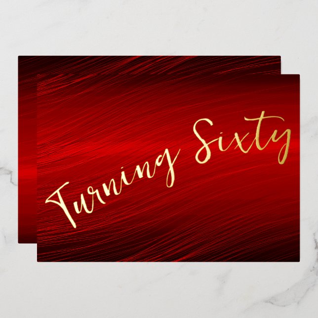 Posh Red Birthday Foil Invitation (Front/Back)