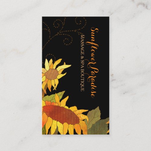 Posh Sunflowers Spa Boutique Business Cards